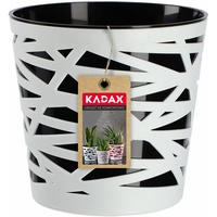 Kadax Blumentopf aus Kunststoff, Pflanztopf, rund, 15 cm, Schwarz