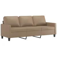 vidaXL 3-Sitzer-Sofa Cappuccino-Braun 180 cm Kunstleder