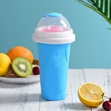 Diy-smoothie-maker – Doppelwandiger Zauberbecher Aus Silikon – Für Smoothies, Milchshakes & Eiswaffeln – Ideal Für Sommerpartys, Kinder & Erwachsene – Blau