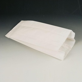 Papstar Papierfaltenbeutel, gefädelt 28 x 13 x 7 cm weiß,