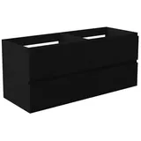 duschspa Waschtisch Unterschrank Waschtischunterschrank Waschbeckenunterschrank Badschrank, 50-120cm Hängeschrank, Matt / Hochglanz schwarz 120 cm x 52 cm x 46.3 cm