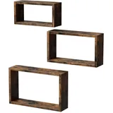 VASAGLE Wandregale 3er Set Würfelregale 40 x 35 x 30 cm Braun