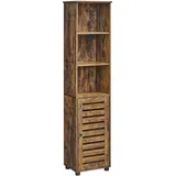 VASAGLE BBK160X01 Hochschrank 3 Fächer 80 x 30 x 180 cm Braun Holz