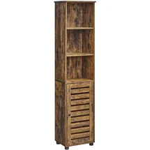 VASAGLE BBK160X01 Hochschrank 3 Fächer 80 x 30 x 180 cm Braun Holz