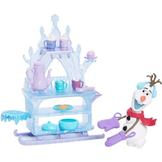 Mattel Disney Die Eiskönigin Olaf-Puppe mit Zubehör, Leckereien-Schlitten mit Olaf-Puppe, Verkaufswagen, Speisen und mehr, inspiriert von Die Eiskönigin: Winterfest“, JBG55