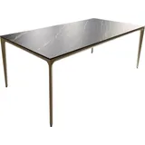 DeLife Esstisch Escina Keramik Laminam®Noir Desir Braun Gestell Aluminium