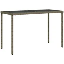 vidaXL Gartentisch mit Glasplatte Grau 115x54x74 cm Poly Rattan
