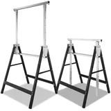Eikuavons Arbeitsbock,2er set Gerüstbock Klappbock,7-fach Höhenverstellbar Variable Arbeitshöhe 81-130 cm,kratzfeste Kunststoffbeschichtung.Schwarz.