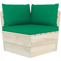 vidaXL Garten-Paletten-Ecksofa mit Kissen grün