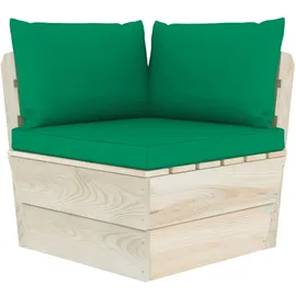 vidaXL Garten-Paletten-Ecksofa mit Kissen grün
