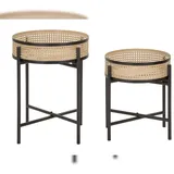 Mauro Ferretti 2er-Set: Beistelltische in Schwarz/ Natur Ø Gr.: onesize