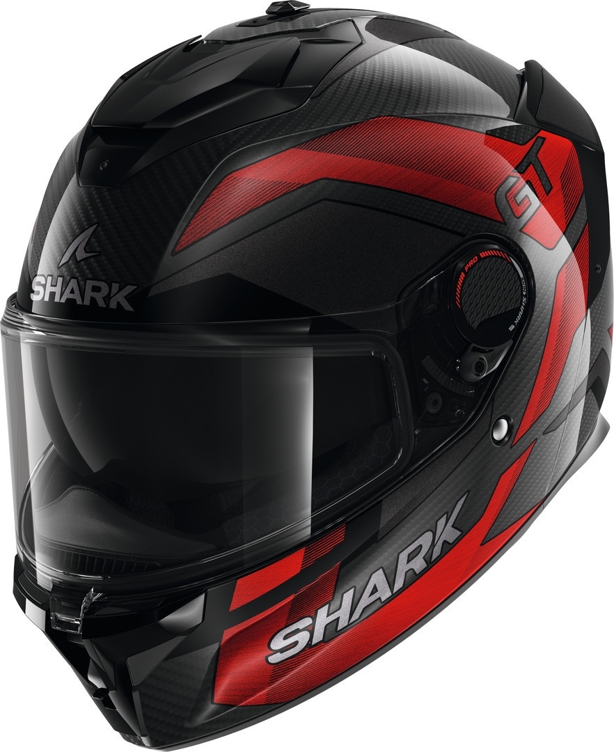 Shark Spartan GT Pro Ritmo Carbon Helm, schwarz-grau-rot, Größe XL