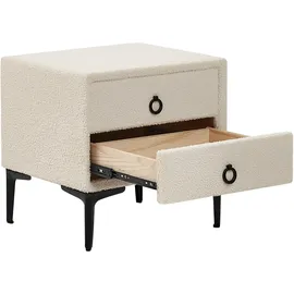 Beliani Nachttisch mit 2 Schubladen Schwarze Metallbeine modern Sezanne