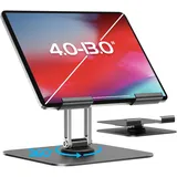 NEUTYPECHIC für iPad Ständer Verstellbare, 360° Faltbarer Tablet Halterung, Aluminium Tablet Ständer für iPad 12, 9, 3 Air, Mini, Halterung für 4-15.6 Zoll Tablets und Telefone (Schwarz)