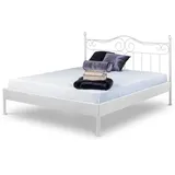 BedBox Metallbett Alessia, modernes Metallbett, pulverbeschichtetes Metall weiß 140 cm x 200 cm