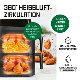 GOURMETmaxx FryUp Vertikale Doppelkammer Schwarz 19691