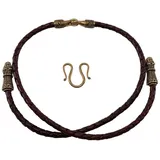 Pera Peris Burgfräulein-Kostüm Wikinger Lederkette braun "Mandermark", 50 cm braun|goldfarben