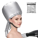 Bonnet Attachment für Haartrockner, Welltop Helm-Trocknung Kappe Trockenhauben für Haare, Freihändig zum Trocknen Styling Curling und Tiefenkonditionieren passend für alle Kopf- und Haargrößen, Silber