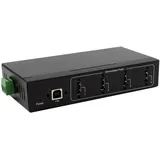 Exsys EX-11214HMVS 4 Port USB 2.0 Metall HUB Netzteil DIN-Rail-Kit Genesys Chipset