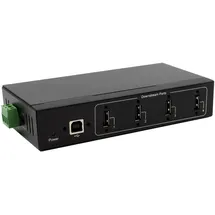 Exsys EX-11214HMVS 4 Port USB 2.0 Metall HUB Netzteil DIN-Rail-Kit Genesys Chipset