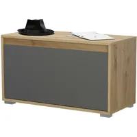 Inn.furn Sitzbank grau, Eiche 76 cm mit Stauraum Piazza