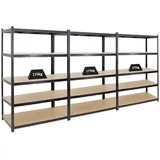 Proregal Mega Deal 3x Schwerlastregal Taurus HxBxT 180 x 120 x 60 cm Fachlast 175 kg Schwarz