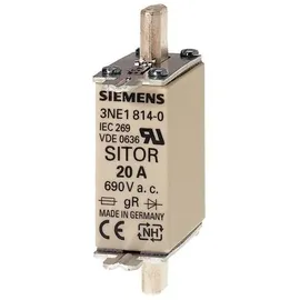 Siemens 3NE18200 Sicherungseinsatz Sicherungsgröße = 0 80 A 690 V 3 Stück Indus.Sector Sitor-Sicherungseinsatz mit Messerkontakten, NH000, In: gS, Un