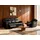 vente-unique Couch Leder 3-Sitzer Schwarz