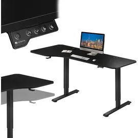 Juskys Höhenverstellbarer Schreibtisch Office Stand 160x75cm - elektrisch, Memory-Funktion - Schwarz