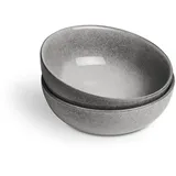 Springlane Müslischale Misty Cliff 2er-Set, Steingut, Grau