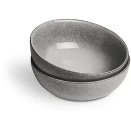 Springlane Müslischale Misty Cliff 2er-Set, Steingut, Grau