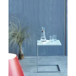 Classico Beistelltisch U-Form Gestell Lunasilber / Platte Weiß