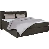 Home Affaire Boxspringbett HOME AFFAIRE "Océane", grau (stone), B:190cm L:221cm, Komplettbetten, Boxspringbett, Bodenfrei- wirkt freischwebend, verschiedene Härtegrade (auch H4)