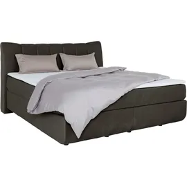 Home Affaire Boxspringbett HOME AFFAIRE "Océane", grau (stone), B:190cm L:221cm, Komplettbetten, Boxspringbett, Bodenfrei- wirkt freischwebend, verschiedene Härtegrade (auch H4)