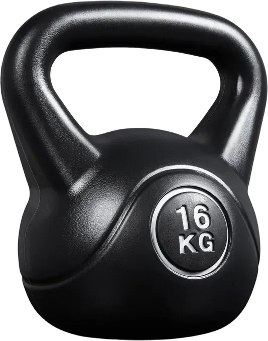 Yaheetech 16kg Kettlebell HDPE-beschichtet Kettle Bells für Home Gym Fitness Workout Bodybuilding Weight Lifting Schwarz