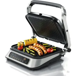 Arendo Kontaktgrill mit Digitalsteuerung - Tischgrill / Sandwichmaker / Panini Grill / Tischgrill - Abnehmbare & Antihaftbeschichtete Platten