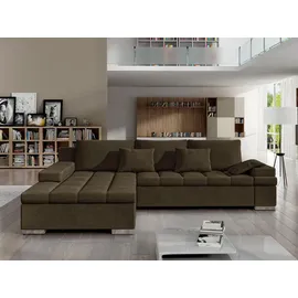 Mirjan24 Ecksofa Bangkok, L-Form Sofa mit Schlaffunktion und Bettkasten (Farbe: Wave 09, Seite: Links) - Couches, Wohnlandschaften, Ecksofas