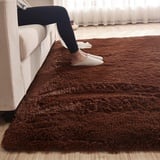 Mateju Teppich Wohnzimmer, Teppich Flauschig 160x230, Modern Hochflor Teppich Schlafzimmer Bettvorleger Teppich Waschbar für Nachttisch Schlafzimmer Kinderzimmer (120x200cm,Kaffee)