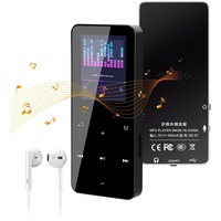 ONATISMAGIN MP3-Player mit Bluetooth, tragbarer digitaler verlustfreier Musik-MP3-Player mit FM-Radio, Diktiergerät, superleichte Metallgehäuse-Touch-Tasten (8GB)