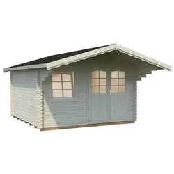 PALMAKO Blockbohlenhaus »Sally«, Holz, BxHxT: 426 x 256 x 360 cm (Außenmaße inkl. Dachüberstand) - braun