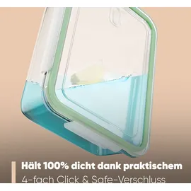 classbach Glasbehälter mit Deckel, 7er Set, für Mikrowelle Spülmaschine Gefrierfach Ofen geeignet, Meal Prep Boxen, mit Dampfventil, Frischhaltedosen Glas, C-FHD 4010 G