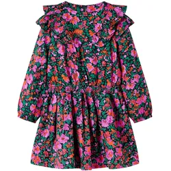 Kinderkleid mit Langen Ärmeln Knallrosa 140