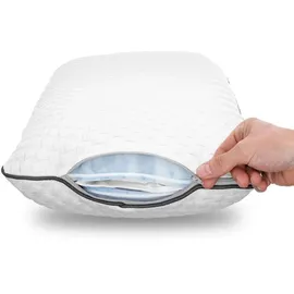 sleezzz 7 Zonen Viskoelastik-Matratze Sleezzz Smart 180 x 200 cm, Höhe 18 cm, Härtegrad H3 mit Air Memoryschaum + 2 x Sleezzz® Smart höhenverstellbares...