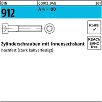 Industrial Quality Supplies DIN 912/ISO 4762 Zylinderkopf-Schaftschraube M12x25 Edelstahl