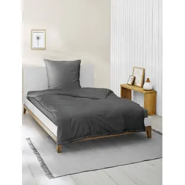 BIERBAUM Elegant uni grau 135 x 200 cm + 80 x 80 cm