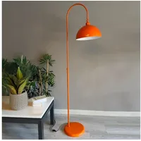 Bamyum Moderne Stehlampe aus Orange Metall mit Beweglichem Kopfteil,
