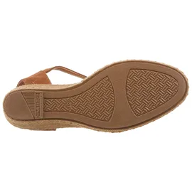 Verbenas Slingpumps VERBENAS, Damen, Gr. 41, mokka, Veloursleder, unifarben, Schuhe Slingpumps, Keilsandalette, Sommerschuh, Urlaubsschuh mit Bastbesatz