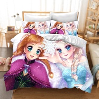 DDONVG Frozen Bettwäsche 135x200 Eiskönigin Anna ELSA Olaf Bettbezug Kinder Mikrofaser Bettwäsche Mit Reißverschluss Und Kissenbezug (1,135 X 200 cm 50 x 75 x 1)