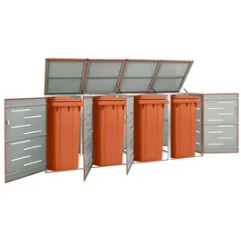vidaXL Mülltonnenbox für 4 Tonnen 276,5 x 77,5 x 115,5 cm orange