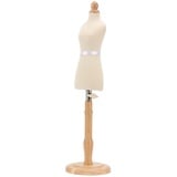 CHICIRIS Weibliche Schneiderpuppe, Höhenverstellbarer Mannequin-Körper, Holz-Kleidermodell mit Rundem Ständer für Kleidung, Kleid, Schmuck, Beige